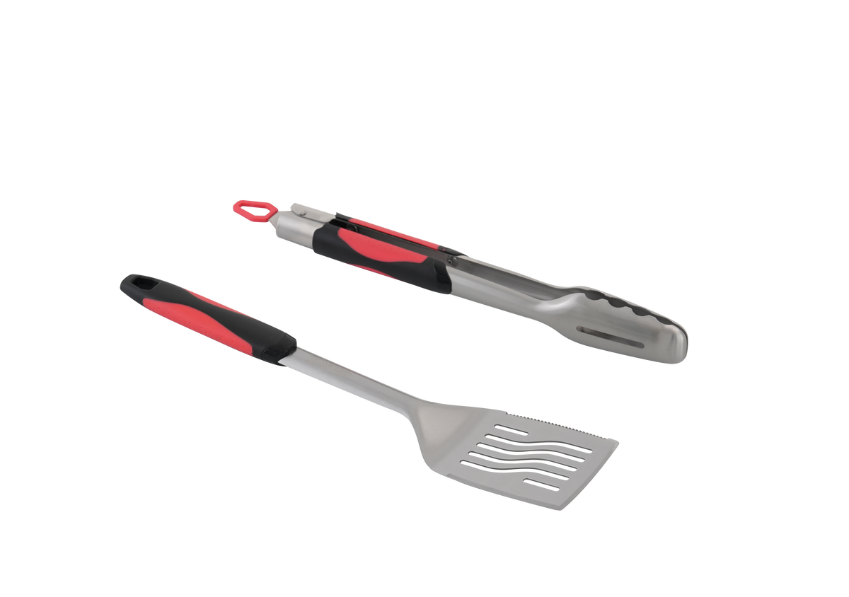 PRIMELINER Spatula & Tongs Set (Black/Red)