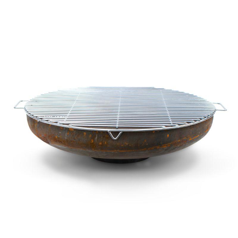 BonFeu Grill Full Circle fitted on a BonBowl fire pit