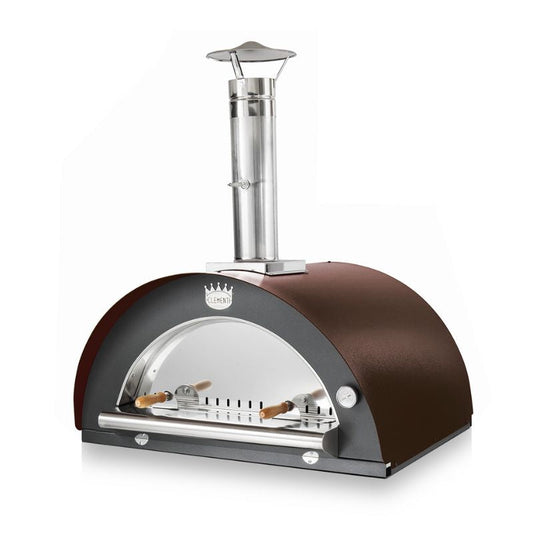 Clementi Family wood fired pizza oven in copper