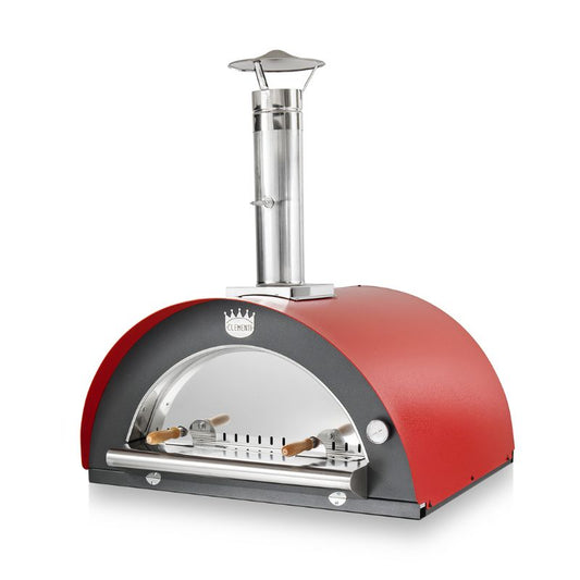 Clementi Family wood fired pizza oven 80x60 in red