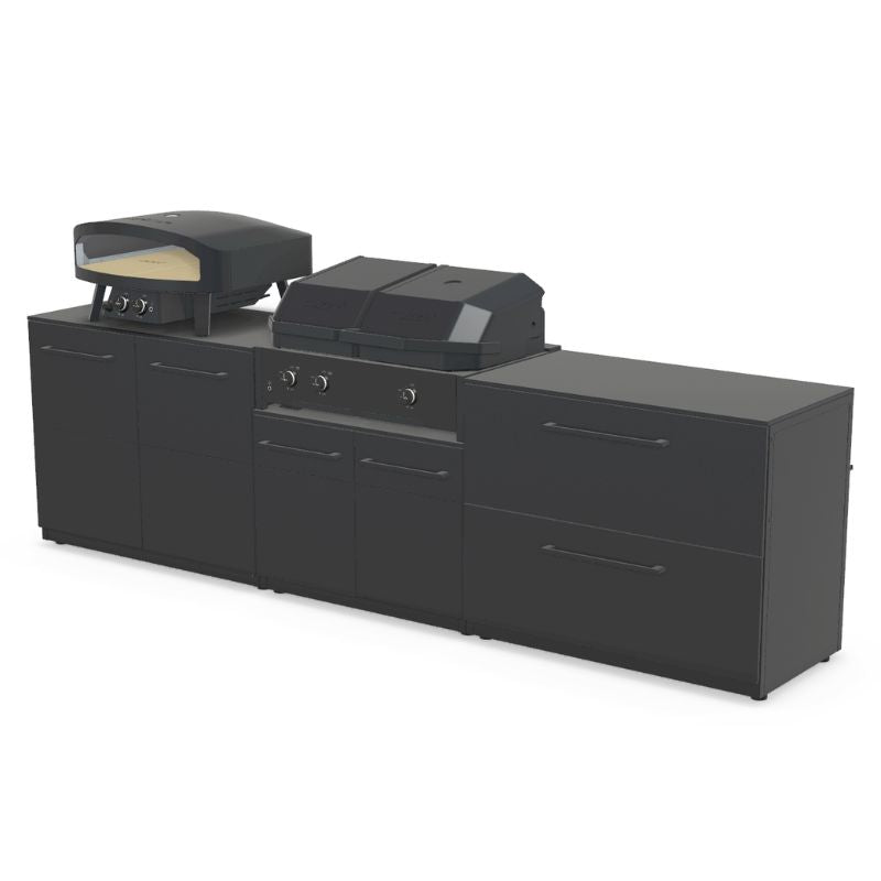 Cozze Elements Modular Outdoor Kitchen - Quattro 900 Grill with Cabinet & Drawer Storage