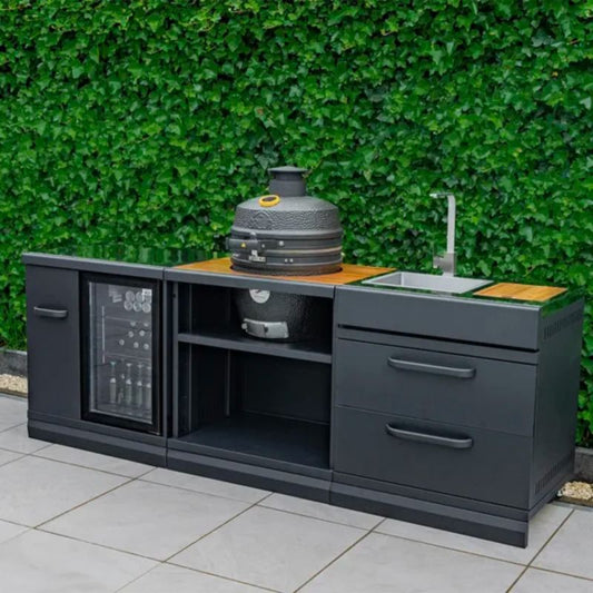 GRLLR Connect cooling and expansion unit with wooden worktop for 18 inch kamado sink unit