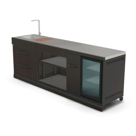 GRLLR Outdoor Kitchen sink, fridge and expansion unit, view 1
