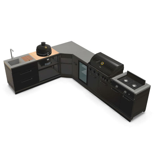 GRLLR Outdoor Kitchen G5S, stove, fridge, sink, kamado, view 1