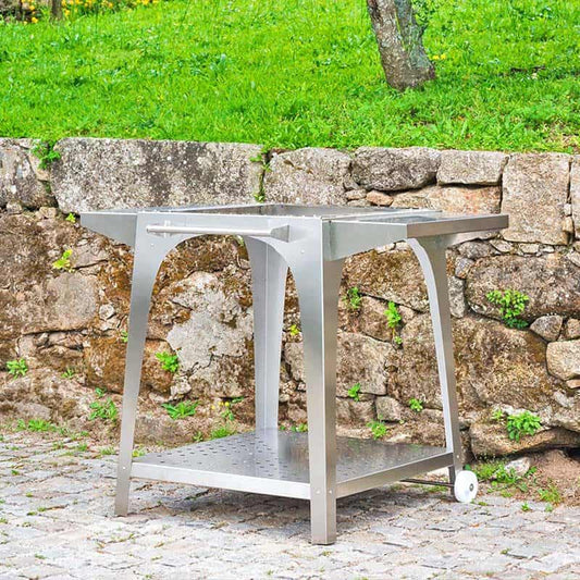 Igneus Pro 600 Pizza Oven Stand with shelves, lifestyle shot 1
