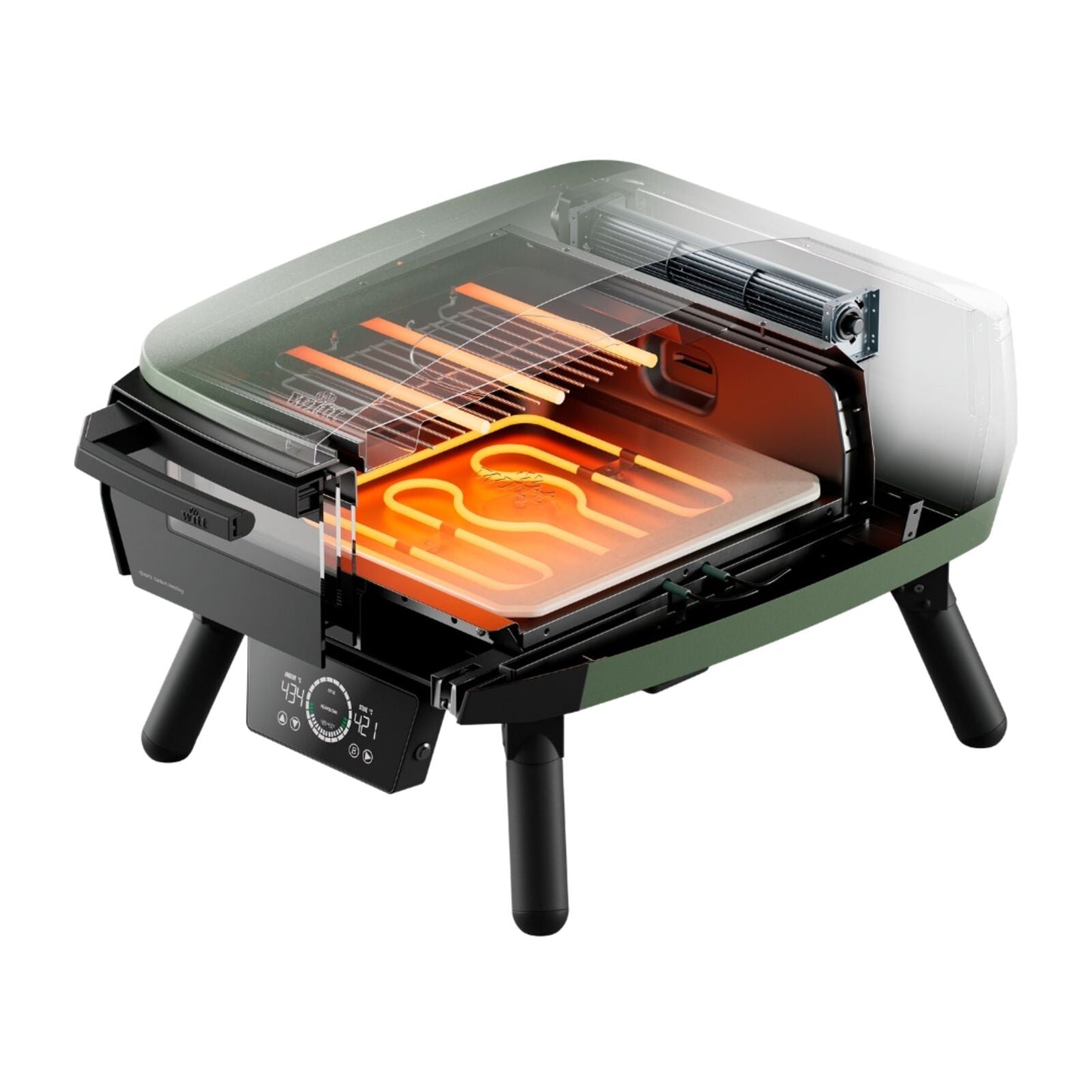 Witt eGNITE Control 13 inch pizza oven green, alternate view 2