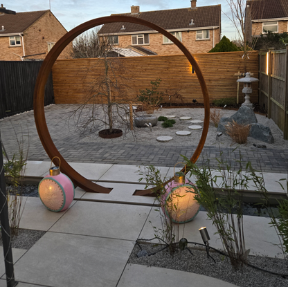 Corten Steel Moongate | 2.2m Garden Arch | Handmade in Britain