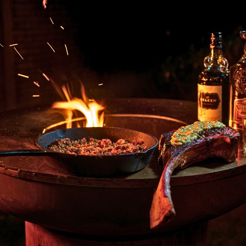 BonFeu BonBiza fire pit lit at night