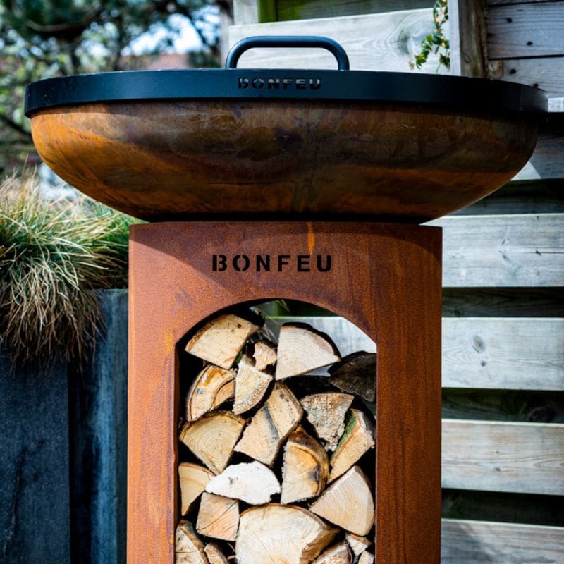 BonFeu BonBiza Open fire pit with lid, alternate view