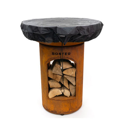 BonFeu Premium Cover fitted on a BonBiza fire pit