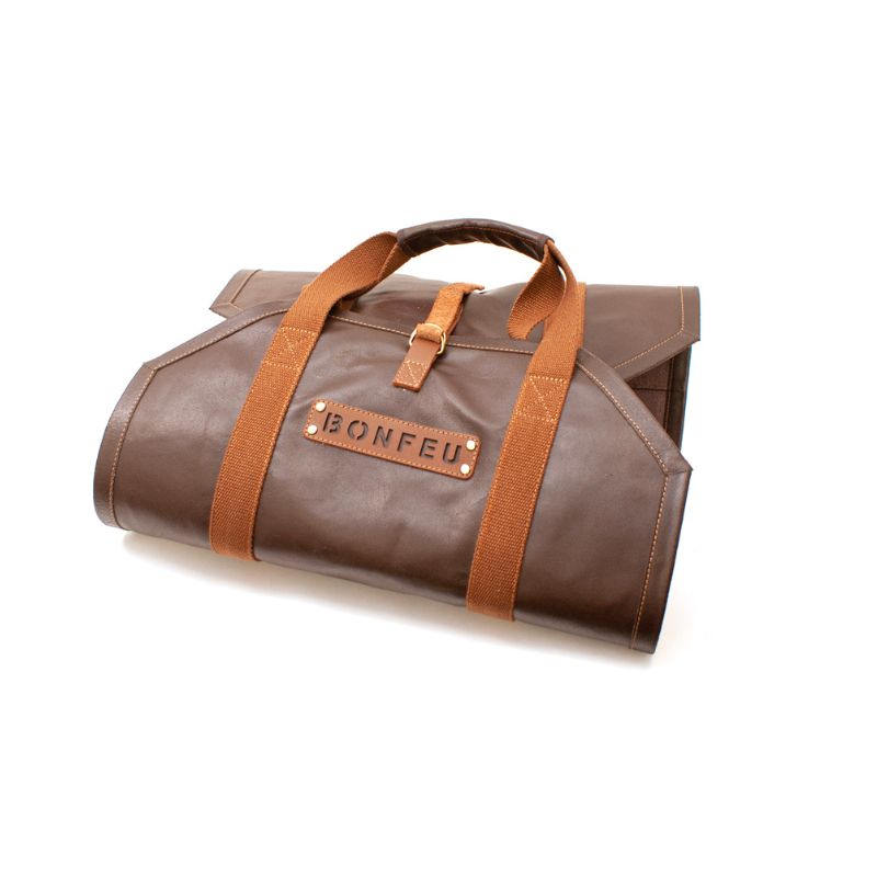BonFeu Leather Log Bag closed