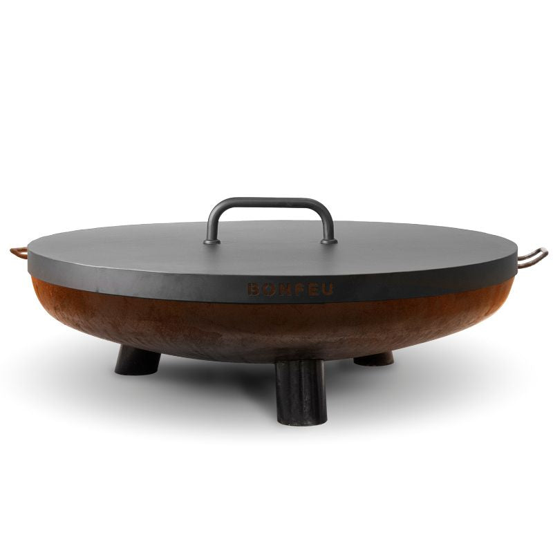 BonFeu Lid for BonBowl fire pit, white background alternate view