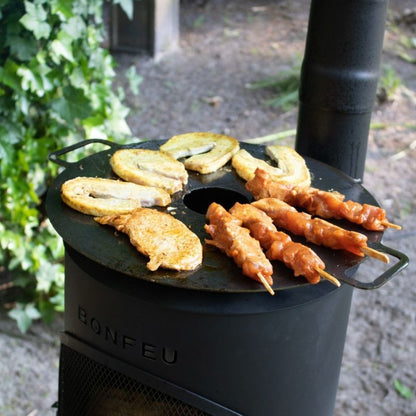 Food cooked on a BonFeu Plancha 40