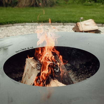 BonFeu Plancha Full Circle with flames beneath