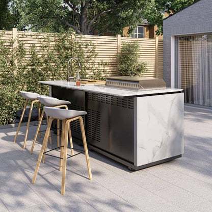 Buschbeck Derby Outdoor Kitchen Island in white, view 2