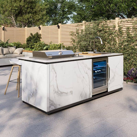 Buschbeck Derby Outdoor Kitchen Island in white, view 3