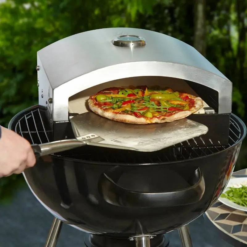 Buschbeck Outdoor Pizza Oven Insert fitted to charcoal BBQ
