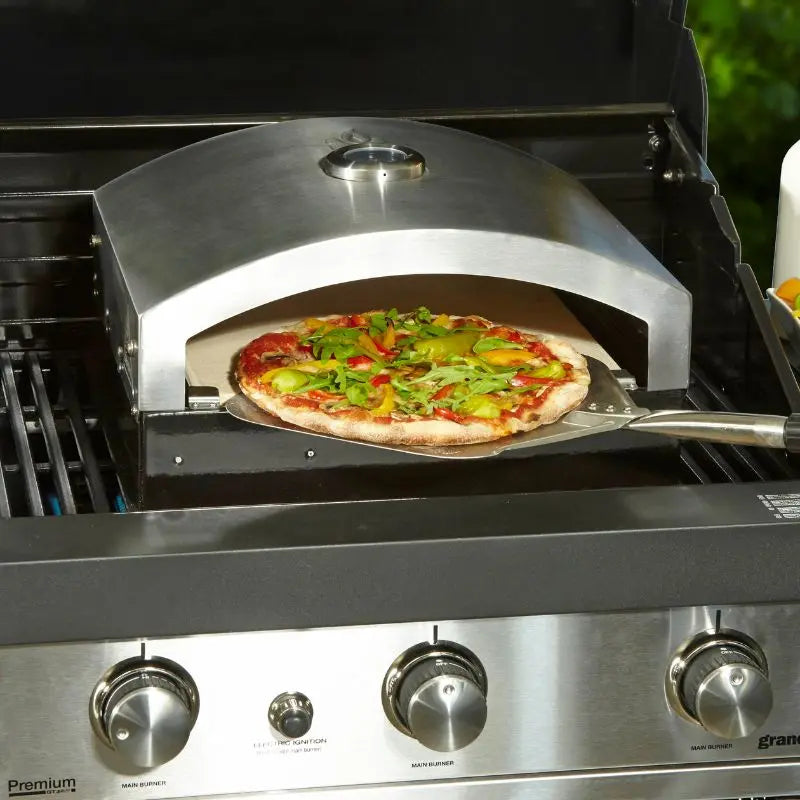 Buschbeck Outdoor Pizza Oven Insert fitted to gas BBQ