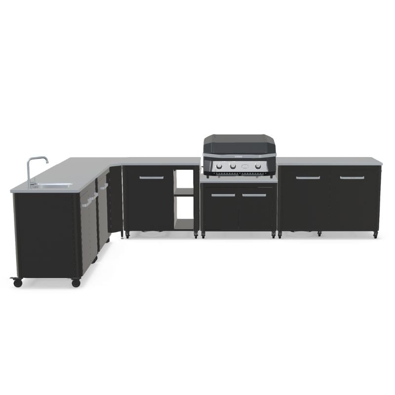 Cozze L-shaped outdoor kitchen, no pizza oven
