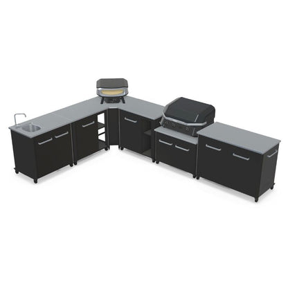 Cozze Modular Outdoor Kitchen - L Shaped, Gas Grill, Sink, Storage & Optional Pizza Oven