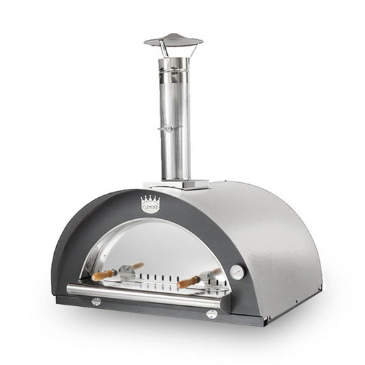 Clementi Family wood fired pizza oven in stainless steel
