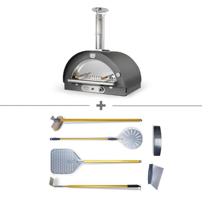 Clementi Pulcinella Dual Fuel Pizza Oven Bundle in anthracite