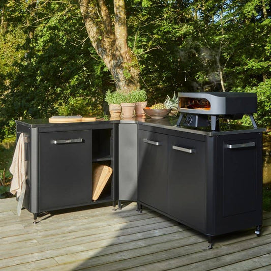 Cozze Corner Table for Outdoor Kitchen, lifestyle shot 1