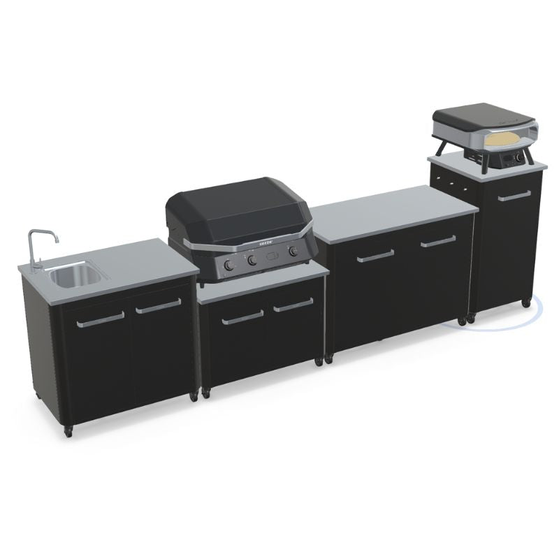 Cozze outdoor kitchen with Premium Rotate pizza oven, view 1