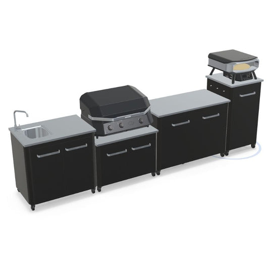 Cozze outdoor kitchen with Premium Rotate pizza oven, view 1