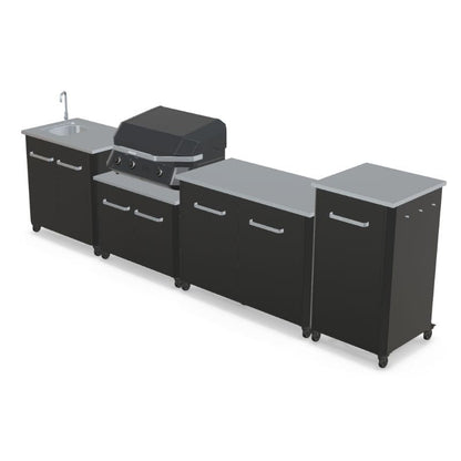 Cozze outdoor kitchen with sink, storage and tall unit, view 4