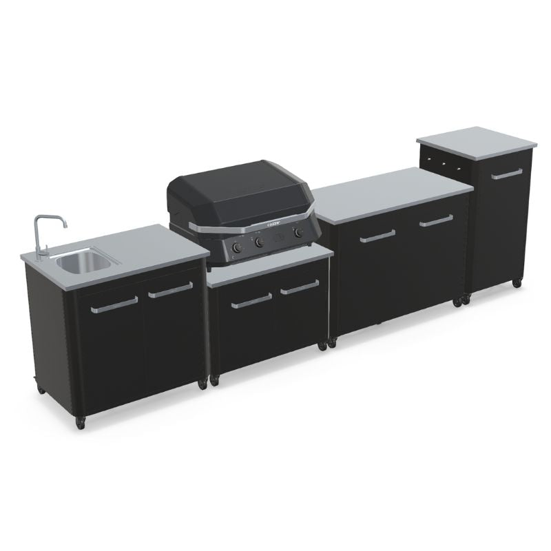 Cozze outdoor kitchen with sink, storage and tall unit, view 5