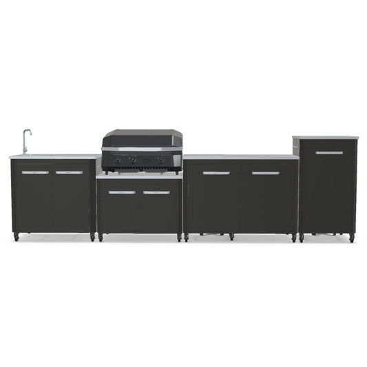Cozze outdoor kitchen with sink, G-800 Combo Grill, storage and tall unit, no pizza oven