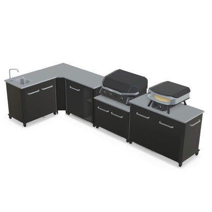 Cozze L-shaped outdoor kitchen with sink and Combo 800 grill