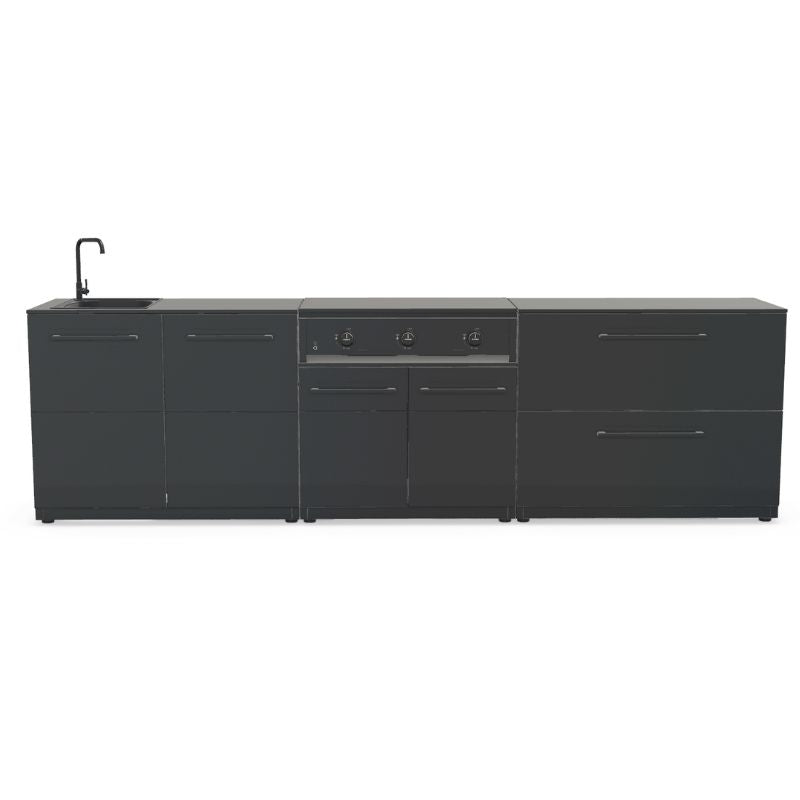 Cozze Elements outdoor kitchen with gas grill, storage and sink