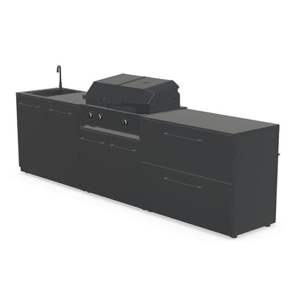 Cozze Elements outdoor kitchen with gas grill, storage and sink, view 2