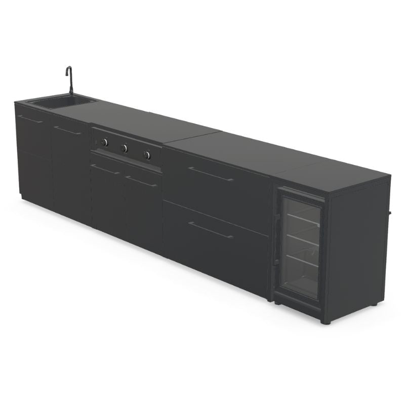 Cozze Elements Modular Outdoor Kitchen - Gas Grill, Storage, Fridge & Sink