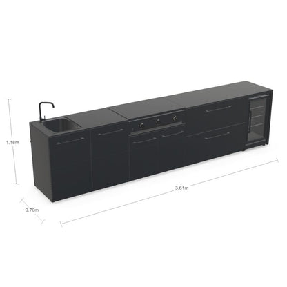 Cozze Elements Modular Outdoor Kitchen - Gas Grill, Storage, Fridge & Sink