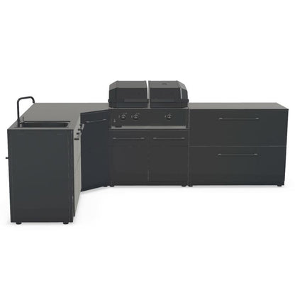 Cozze Elements L-shaped outdoor kitchen with grill, storage and sink, view 12