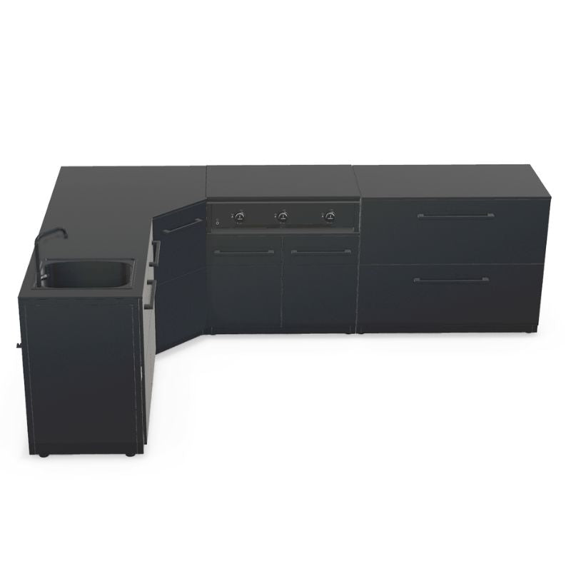 Cozze Elements Modular Outdoor Kitchen - L Shape with Grill, Storage & Sink