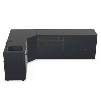 Cozze Elements Modular Outdoor Kitchen - L Shape with Grill, Storage & Sink
