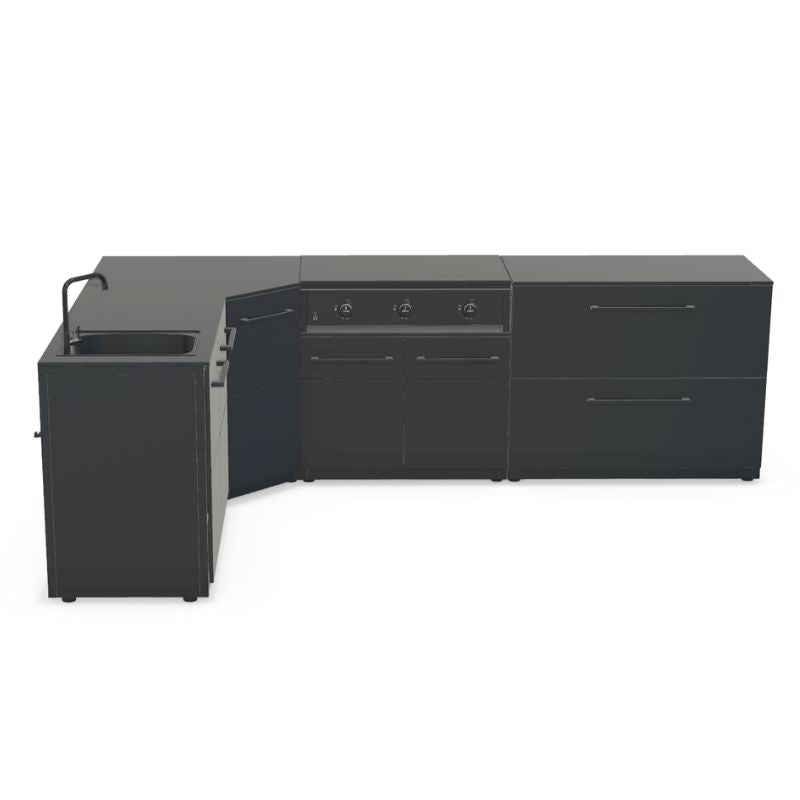 Cozze Elements Modular Outdoor Kitchen - L Shape with Grill, Storage & Sink