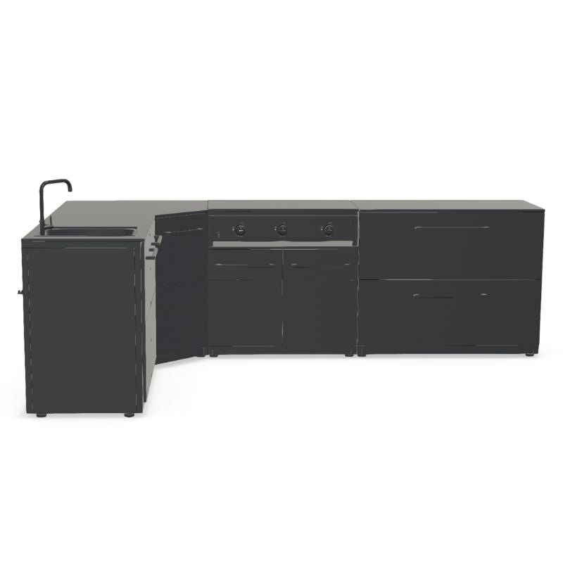 Cozze Elements Modular Outdoor Kitchen - L Shape with Grill, Storage & Sink