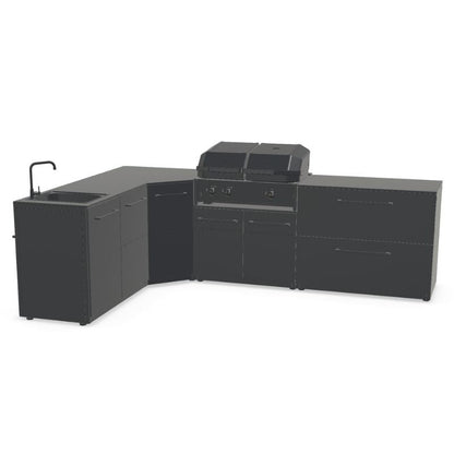 Cozze Elements L-shaped outdoor kitchen with grill, storage and sink, view 9