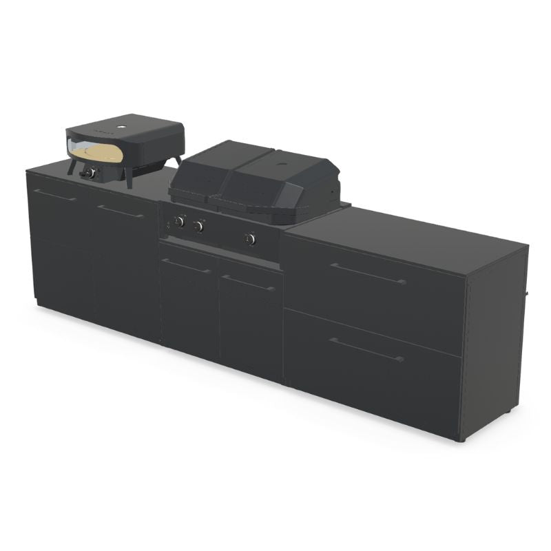 Cozze Elements Modular Outdoor Kitchen - Quattro 900 Grill with Cabinet & Drawer Storage