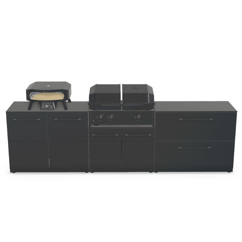 Cozze Elements Modular Outdoor Kitchen - Quattro 900 Grill with Cabinet & Drawer Storage