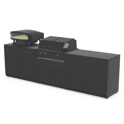 Cozze Elements Modular Outdoor Kitchen - Quattro 900 Grill with Cabinet & Drawer Storage