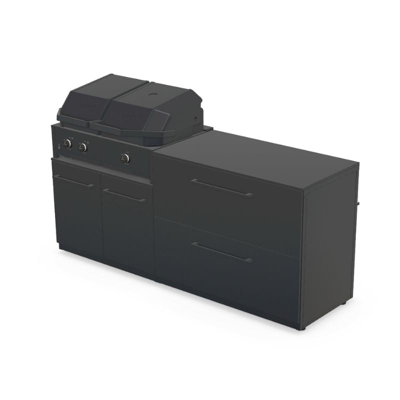 Cozze Elements outdoor kitchen with Quattro 900 grill and storage