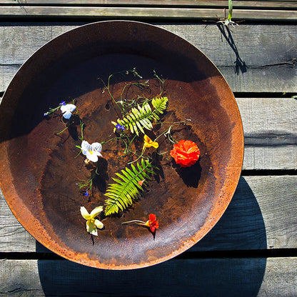Corten Steel Curved Water Bowl | UK Made | 6 sizes