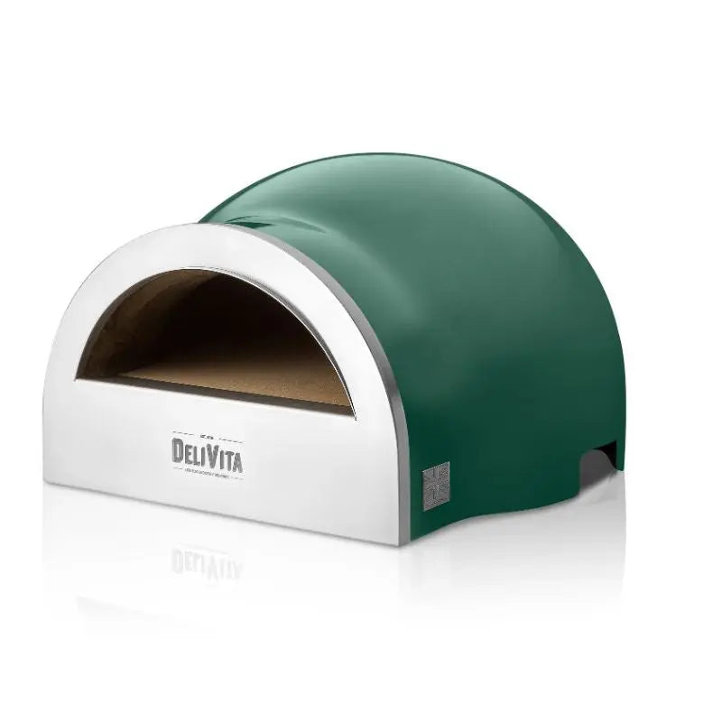 DeliVita Emerald Fire wood fired pizza oven, front side view