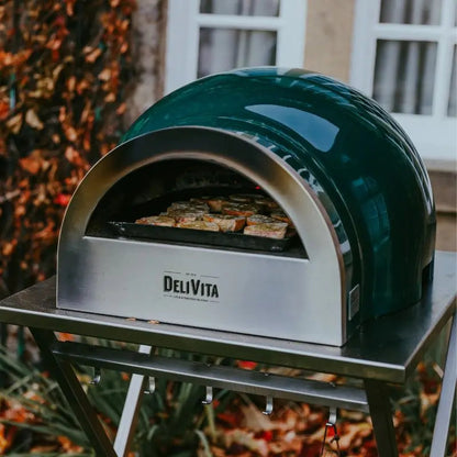 DeliVita Emerald Fire wood fired pizza oven, lifestyle shot 5
